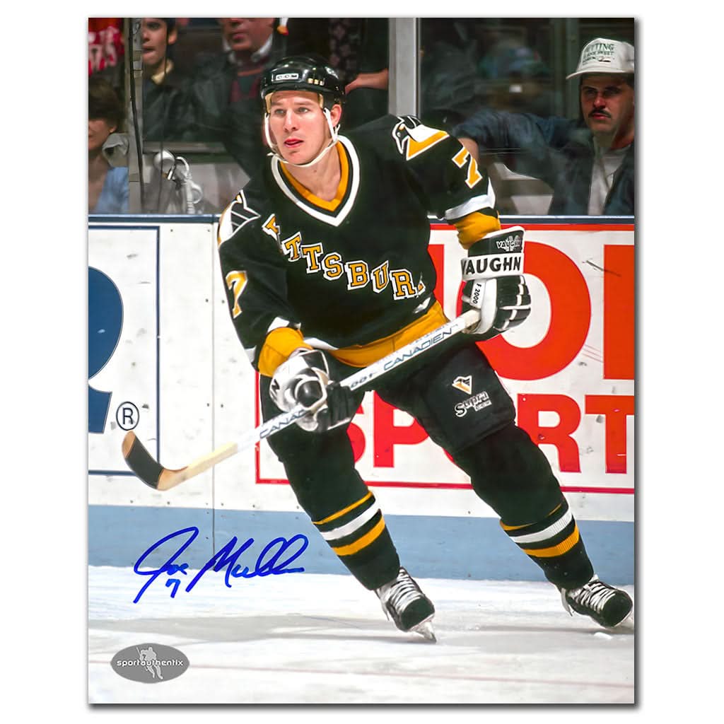 Authentic Joe Mullen Pittsburgh Penguins ACTION Autographed 8x10 - SportAuthentix