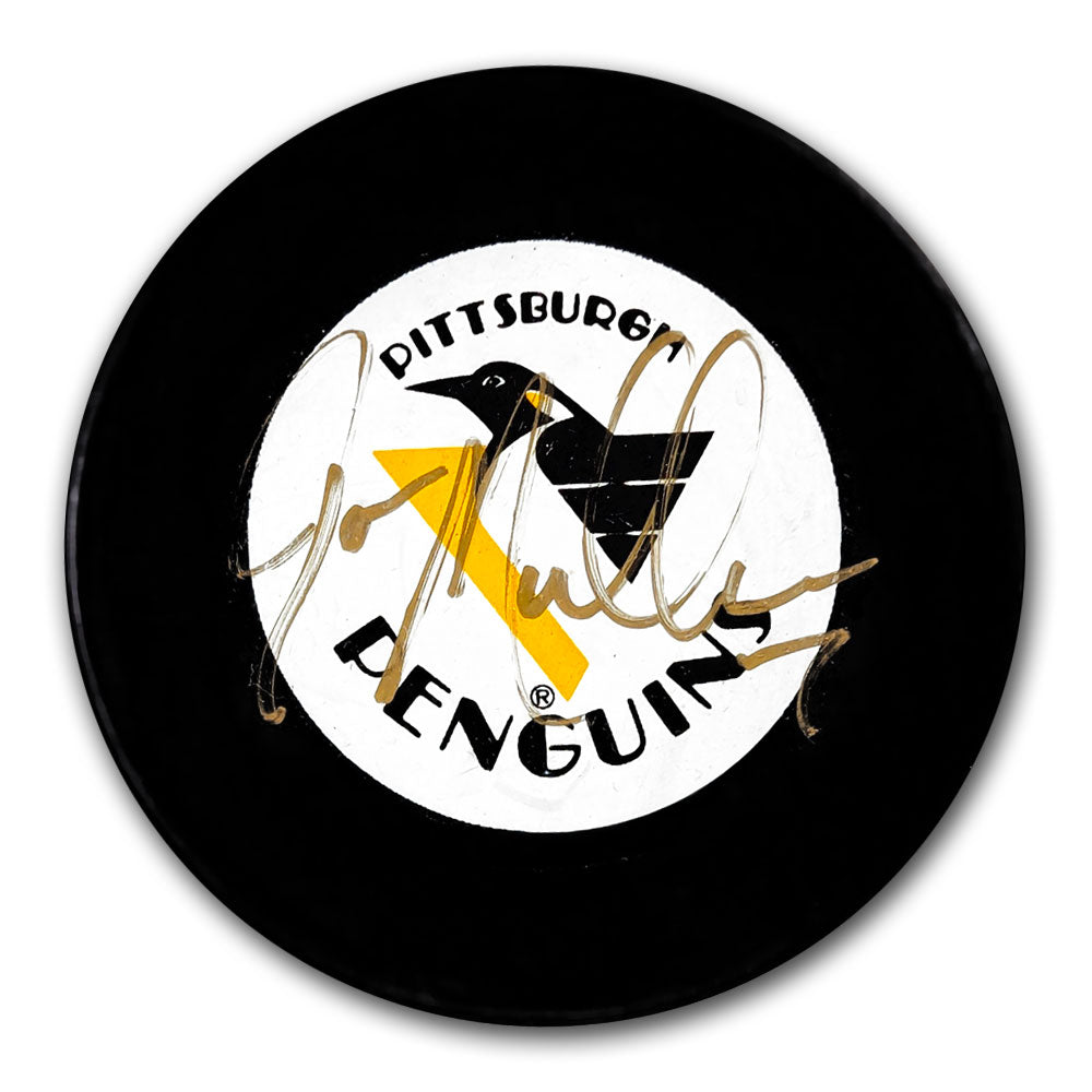 Joe Mullen Pittsburgh Penguins GOLD Autographed Puck