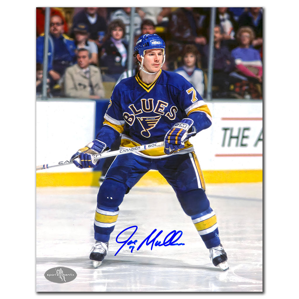 Joe Mullen St. Louis Blues ACTION Autographed 8x10