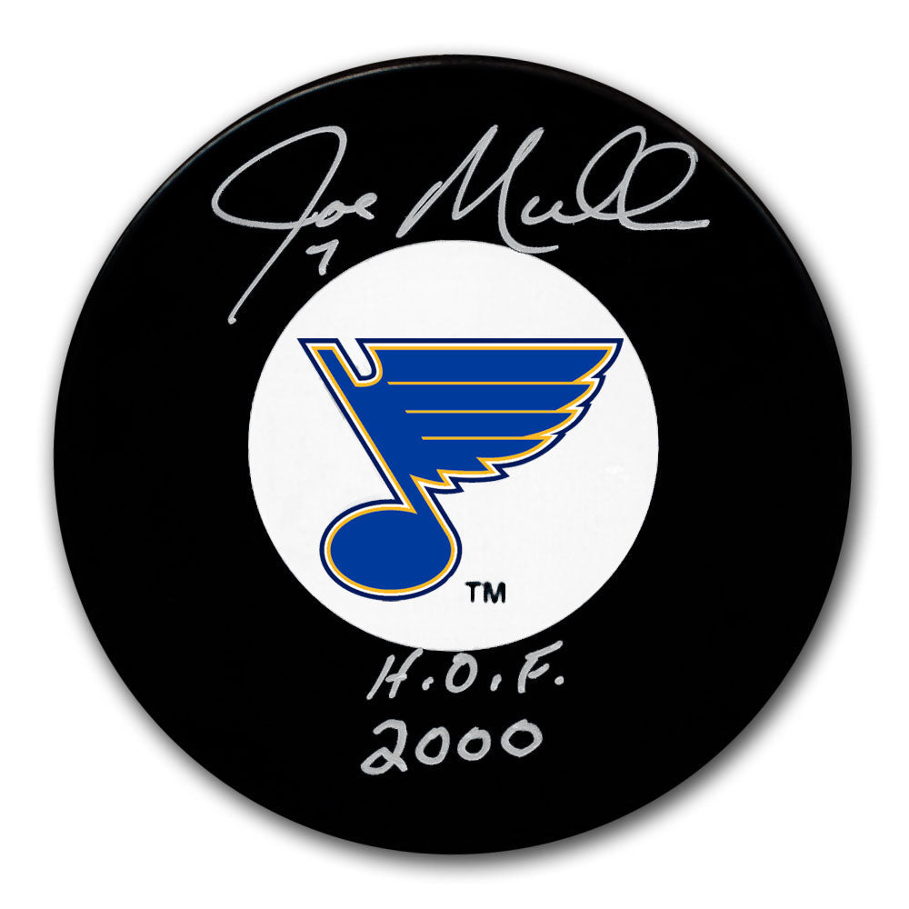 Joe Mullen St. Louis Blues HOF Autographed Puck