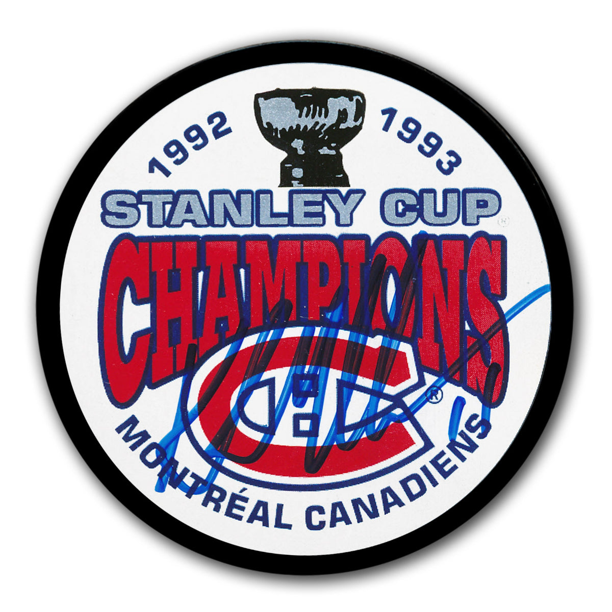 Kirk Muller Montreal Canadiens 1993 Stanley Cup Champions Autographed Puck - Sport Authentix Inc