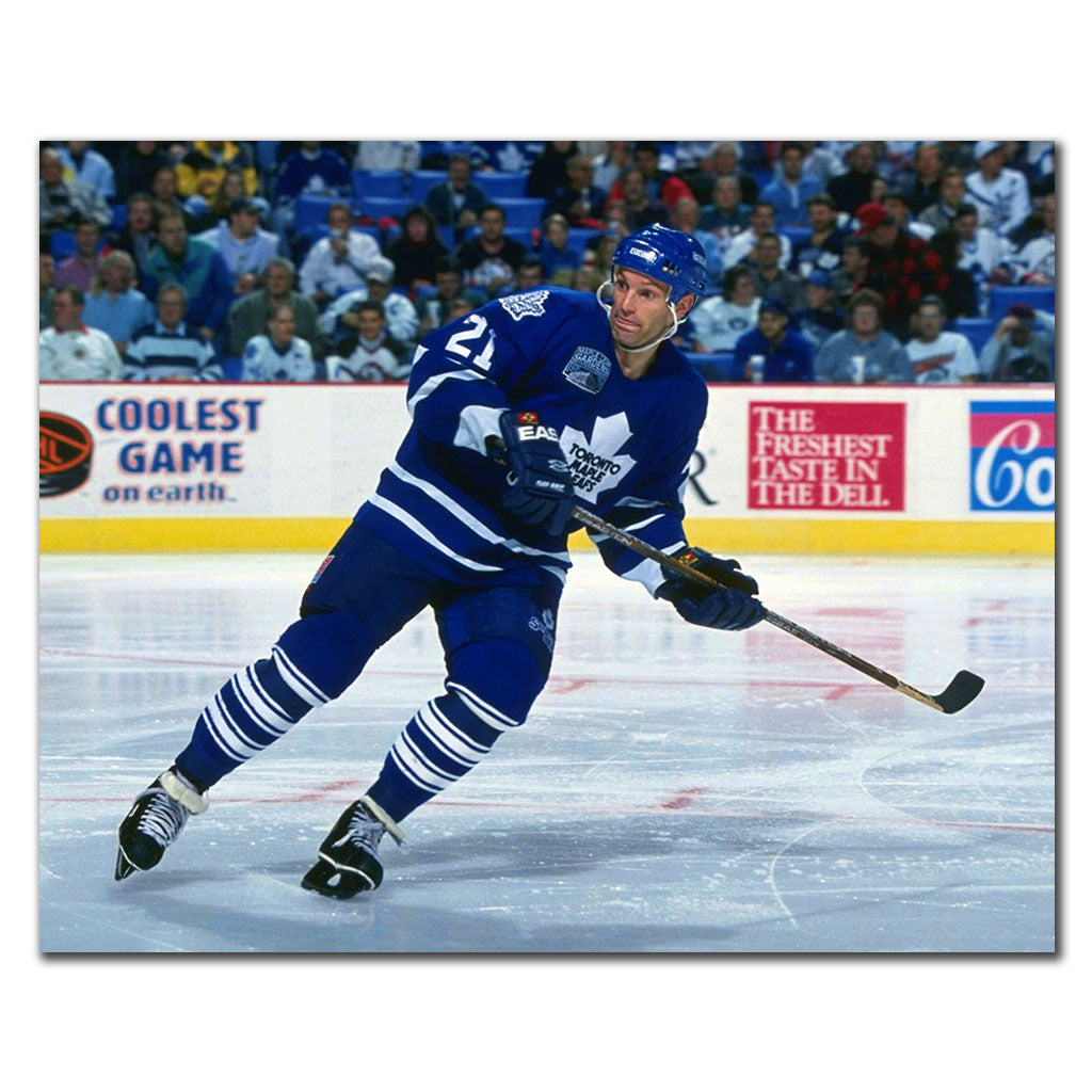 Kirk Muller skating in a blue Toronto Maple Leafs uniform