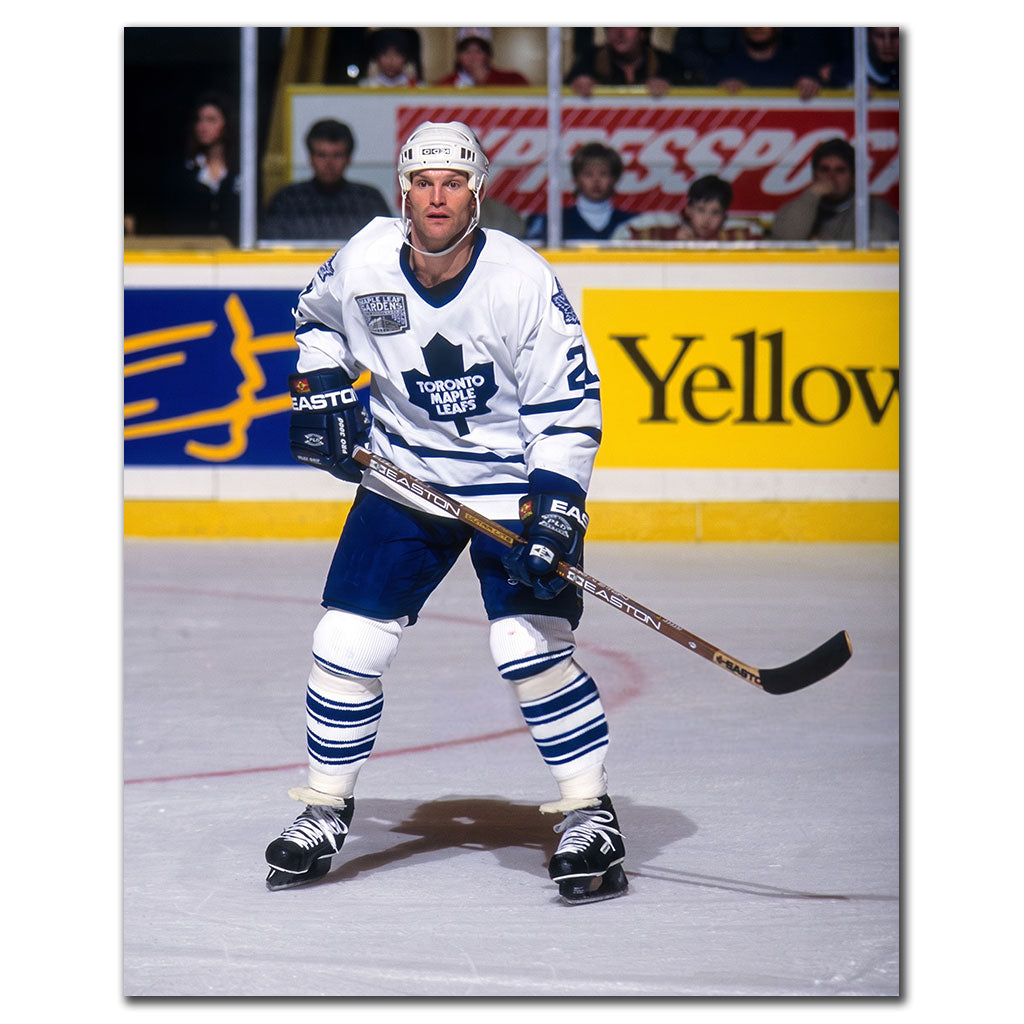 Kirk Muller skating in a white Toronto Maple Leafs uniform