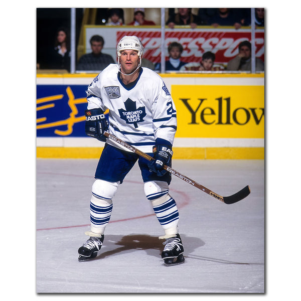 Kirk Muller skating in a white Toronto Maple Leafs uniform