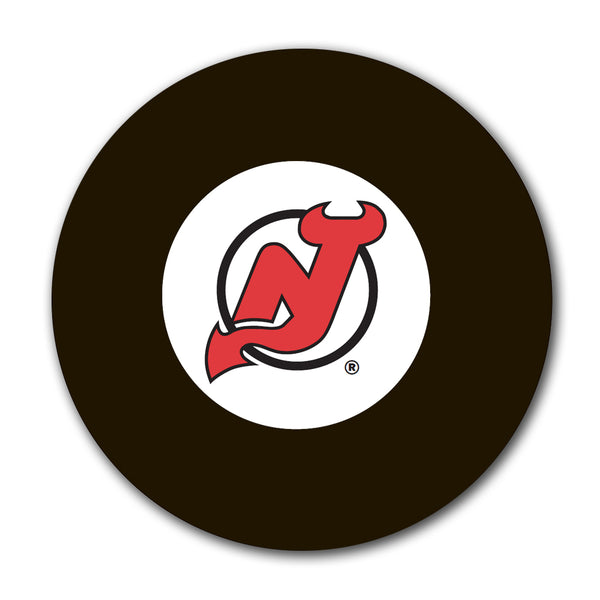 New Jersey Devils logo hockey puck for an upcoming Kirk Muller autograph signing