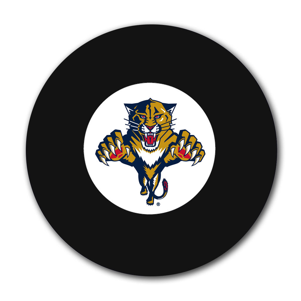 Florida Panthers logo hockey puck for an upcoming Kirk Muller autograph signing