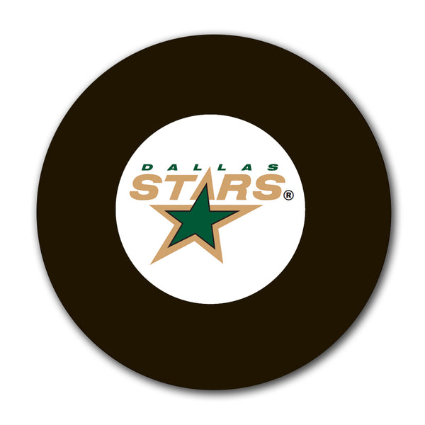 Dallas Stars logo hockey puck for an upcoming Kirk Muller autograph signing