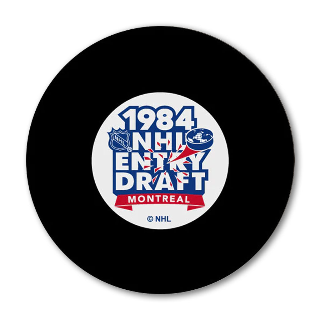 1984 NHL Entry Draft Montreal hockey puck for an upcoming Kirk Muller autograph signing
