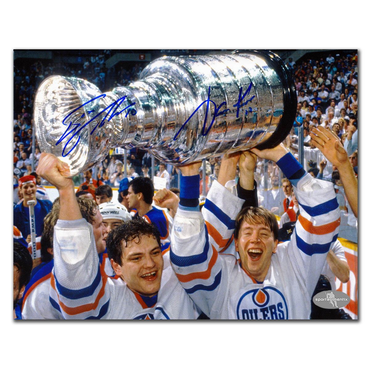 Jari Kurri & Esa Tikkanen Edmonton Oilers 1987 Stanley Cup Dual Autographed 8x10 - Sport Authentix Inc