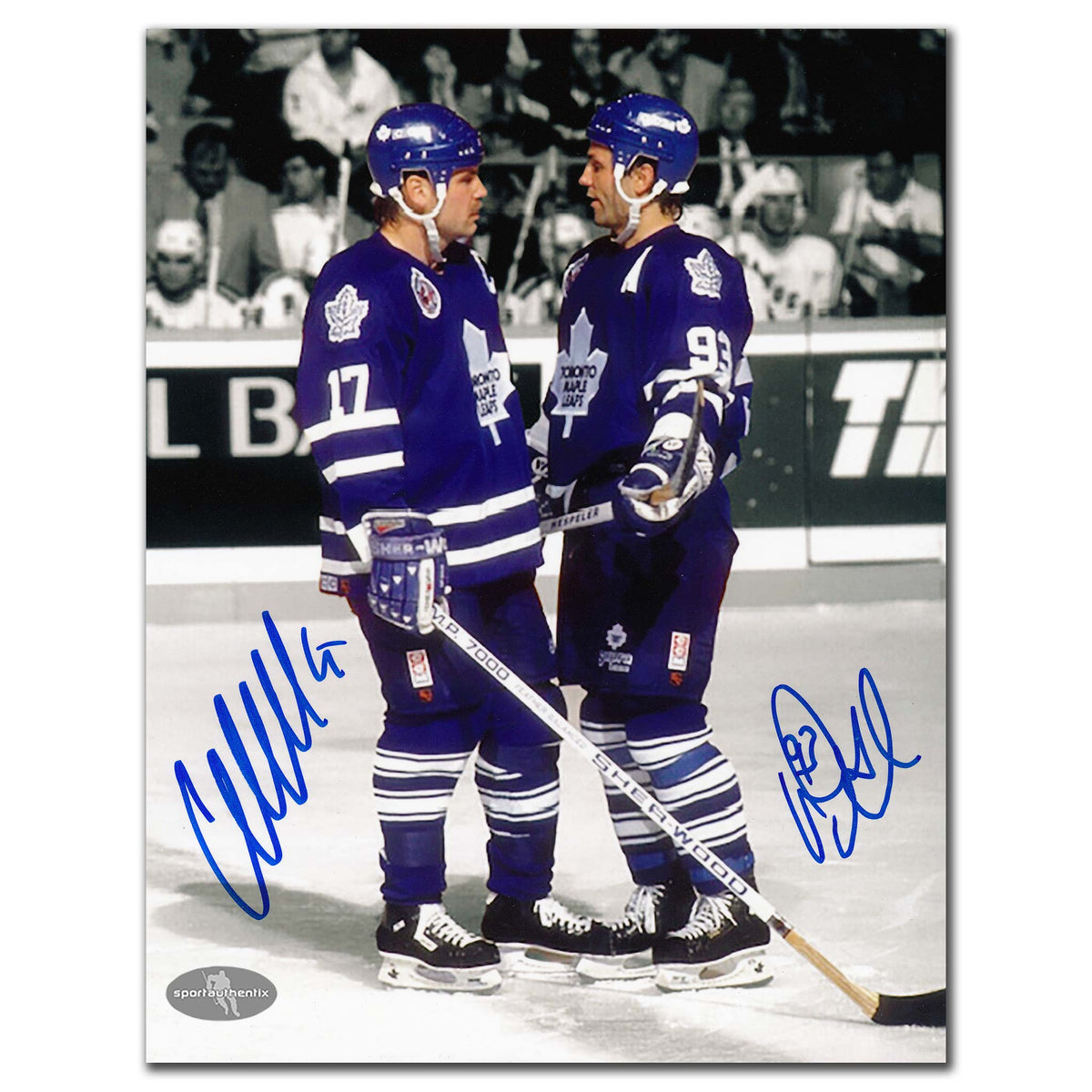 Doug Gilmour & Wendel Clark Toronto Maple Leafs Autographed 8x10 Photo - Sport Authentix Inc