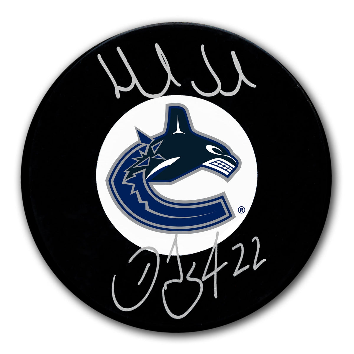Henrik Sedin Daniel Sedin Vancouver Canucks Dual Autographed Puck - Sport Authentix Inc