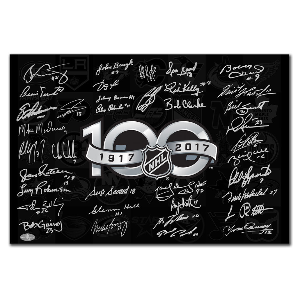 NHL TOP 100 Greatest Players Of All Time Autographed By 37 20x30 Photo