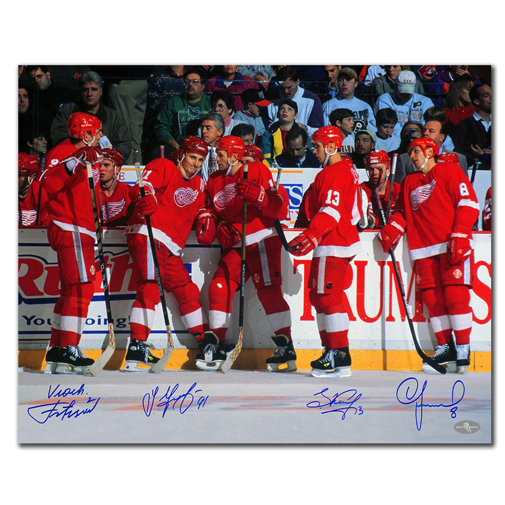 Slava Fetisov Sergei Fedorov Slava Kozlov Igor Larionov Detroit Red Wings RUSSIAN 5 Autographed 16x20