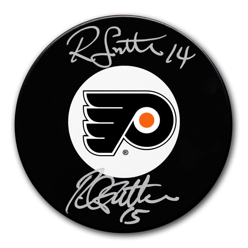 Authentic Ron Sutter & Rich Sutter Philadelphia Flyers Dual Autographed Puck - SportAuthentix