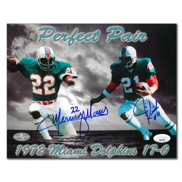 Mercury Morris and Jim Kiick autographed Miami Dolphins 8x10 Perfect Pair photo with JSA COA