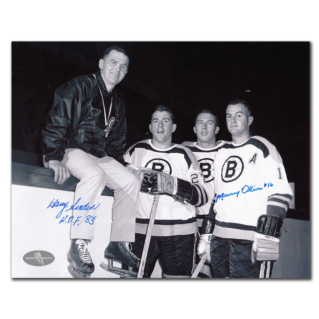 Harry Sinden & Murray Oliver Boston Bruins Dual Autographed 8x10 Photo - Sport Authentix Inc