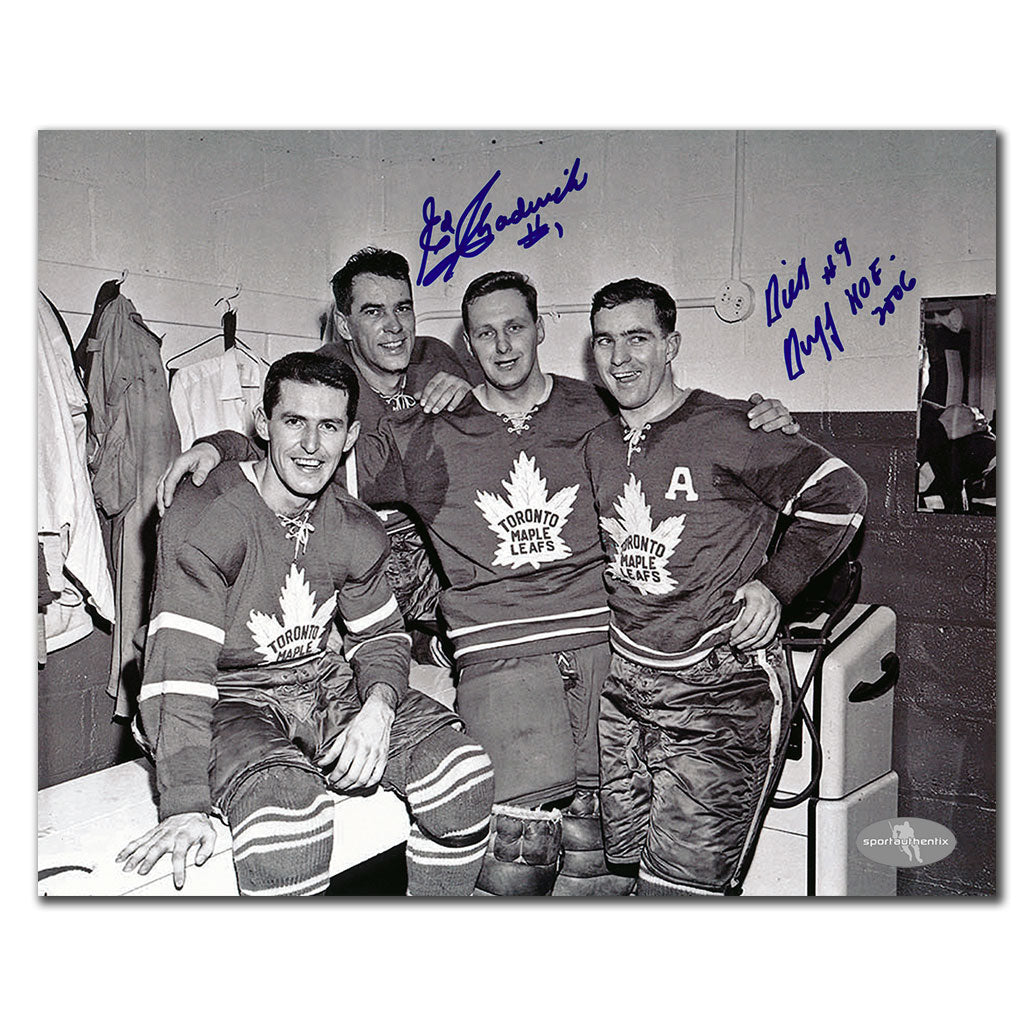 Ed Chadwick et Dick Duff Maple Leafs de Toronto double photo dédicacée 8 x 10