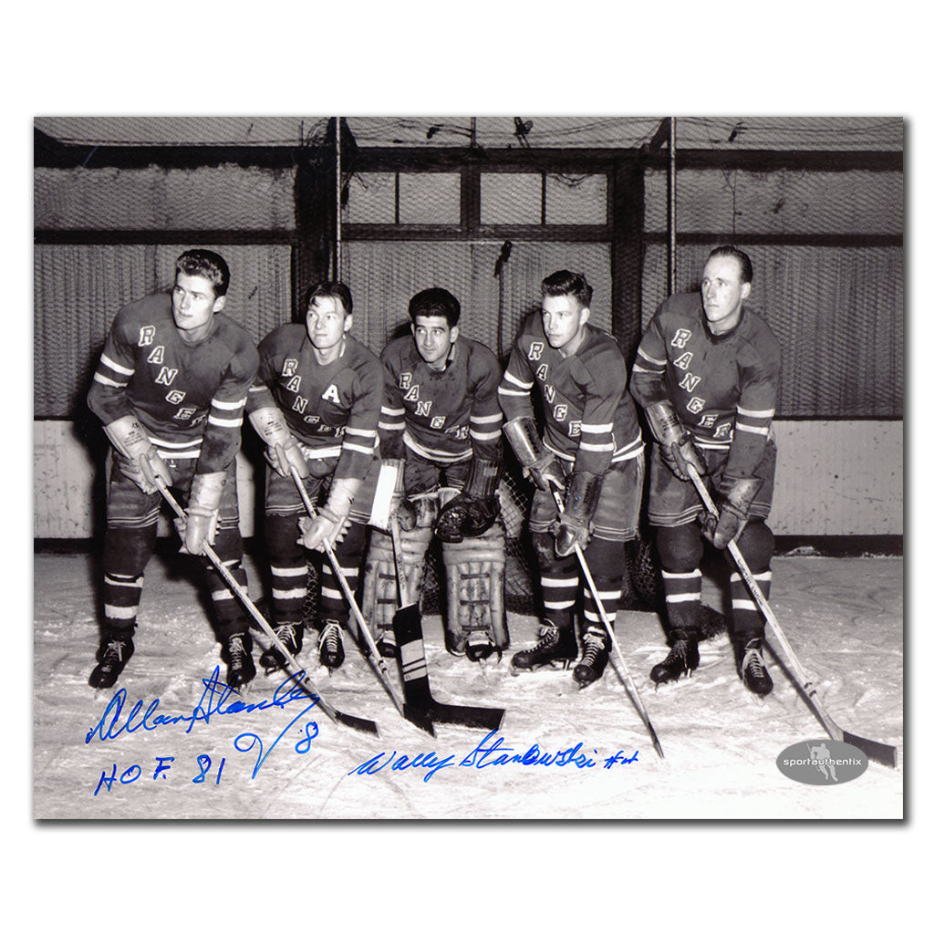 Allan Stanley et Wally Stanowski New York Rangers Double photo dédicacée 8 x 10