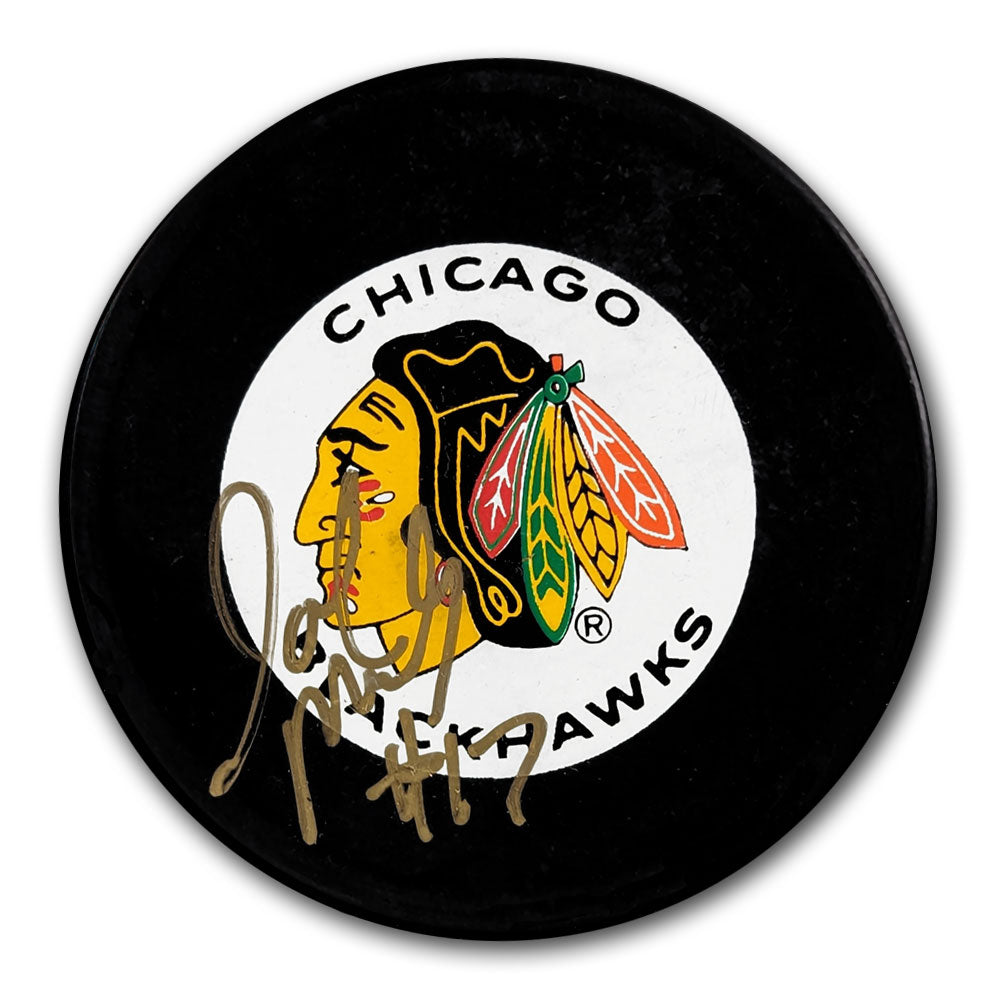 Rondelle autographiée des Blackhawks de Chicago par Joe Murphy