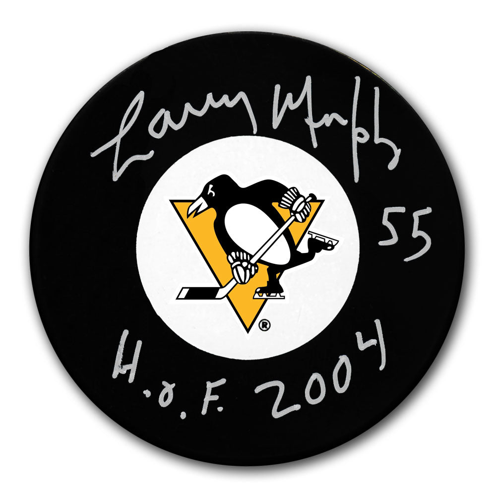 Rondelle autographiée HOF des Penguins de Pittsburgh de Larry Murphy