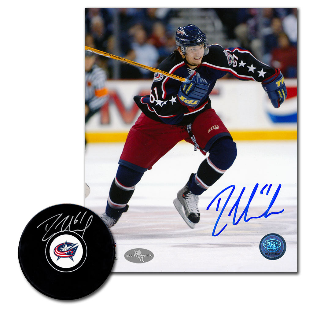 Rick Nash Autographed Columbus Blue Jackets Hockey Puck & 8x10 Photo Combo