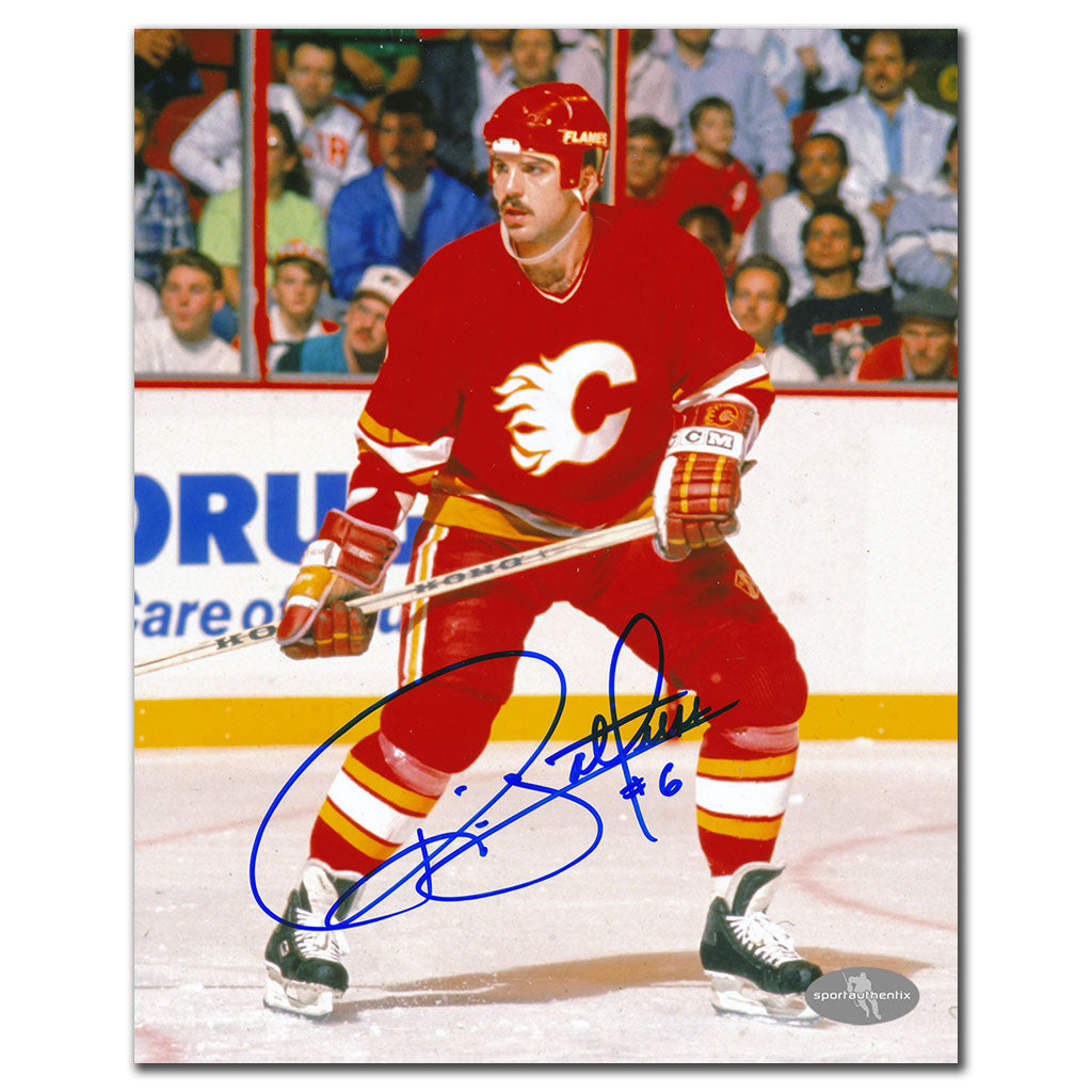 Ric Nattress Calgary Flames ACTION Autographed 8x10
