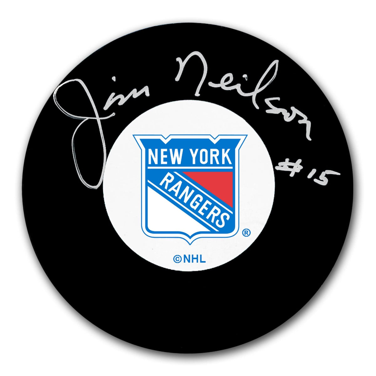 Authentic Jim Neilson New York Rangers Autographed Puck - SportAuthentix