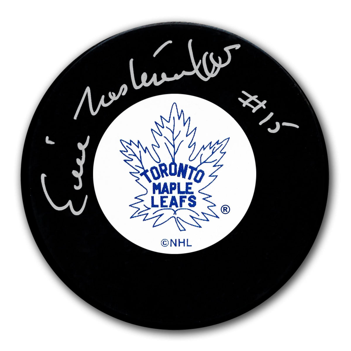 Authentic Eric Nesterenko Toronto Maple Leafs Original 6 Autographed Puck - SportAuthentix