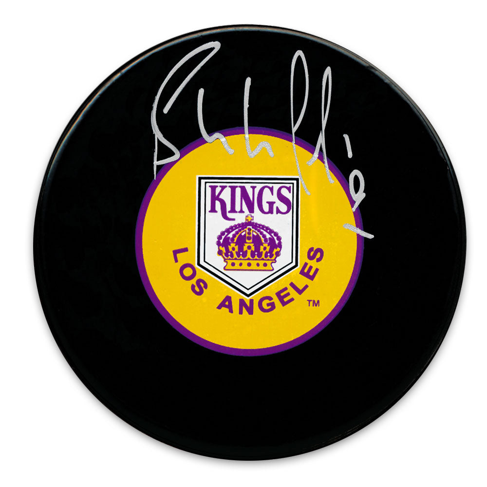 Rondelle autographiée par Bernie Nicholls des Kings de Los Angeles