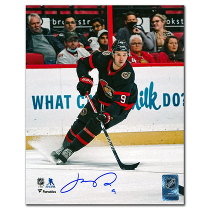 Josh Norris Ottawa Senators 8x10 photo, hand-signed in bold marker with RUSH inscription, comes with Certificate of Authenticity.