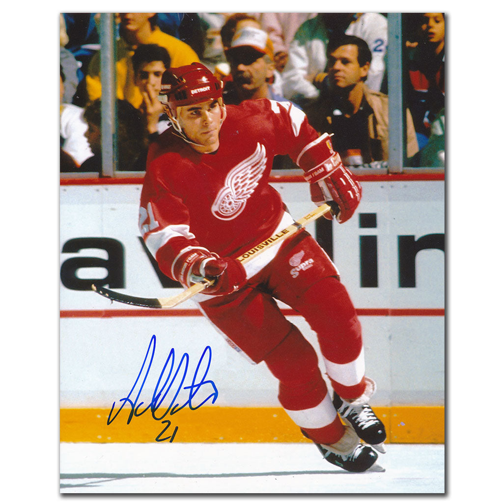 Adam Oates Detroit Red Wings ACTION Autographed 8x10
