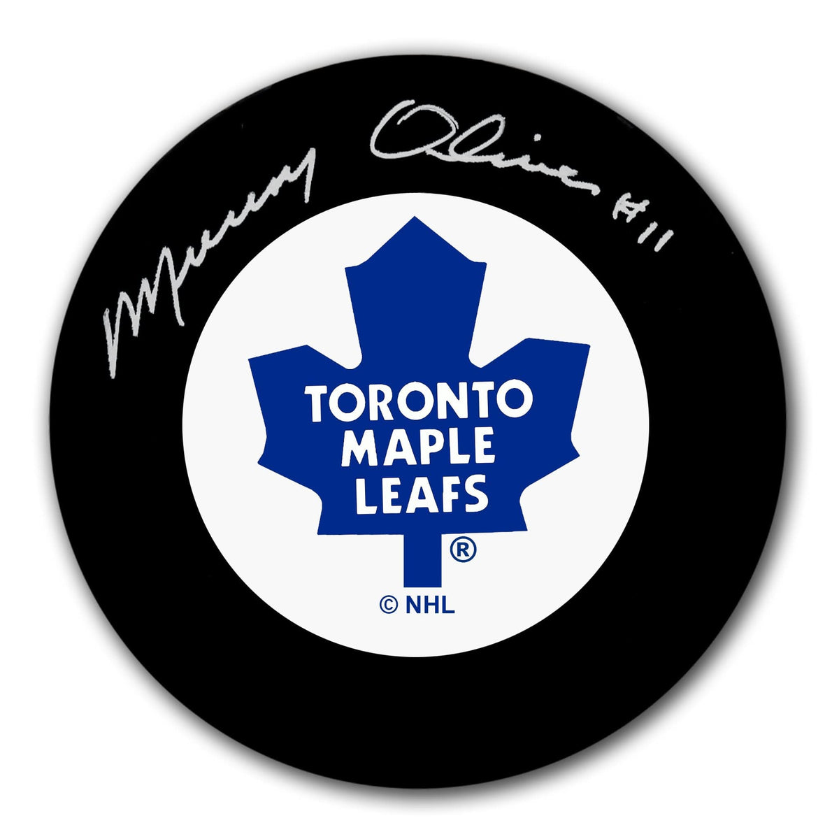 Authentic Murray Oliver Toronto Maple Leafs Autographed Puck - SportAuthentix