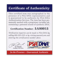 Certificate of Authenticity with PSA/DNA branding on a white background