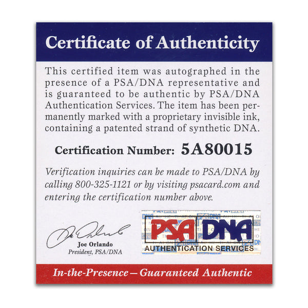 Certificate of Authenticity with PSA/DNA branding on a white background