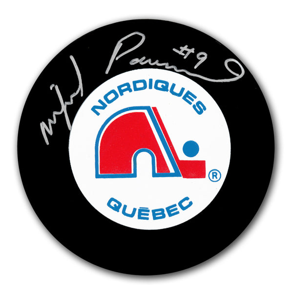 Wilf Paiement autographed Quebec Nordiques hockey puck