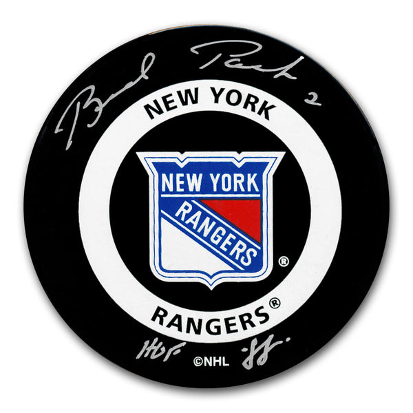 Brad Park Autographed New York Rangers Official Game Puck - HOF 1988