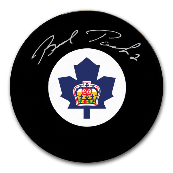 Brad Park autographed Toronto Marlies hockey puck