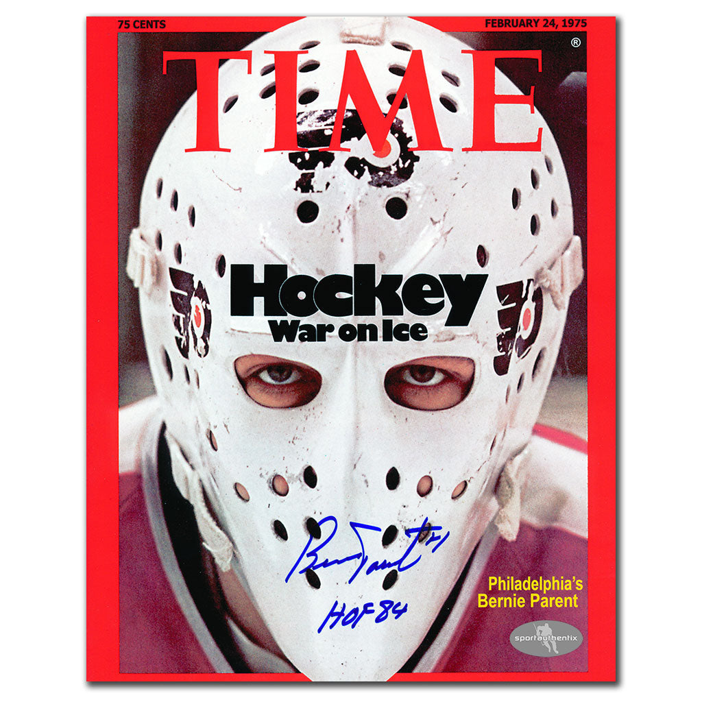 Bernie Parent Philadelphia Flyers TIME MAGAZINE Autographed 8x10