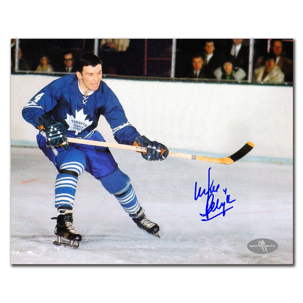 Mike Pelyk Maple Leafs de Toronto ACTION dédicacé 8x10
