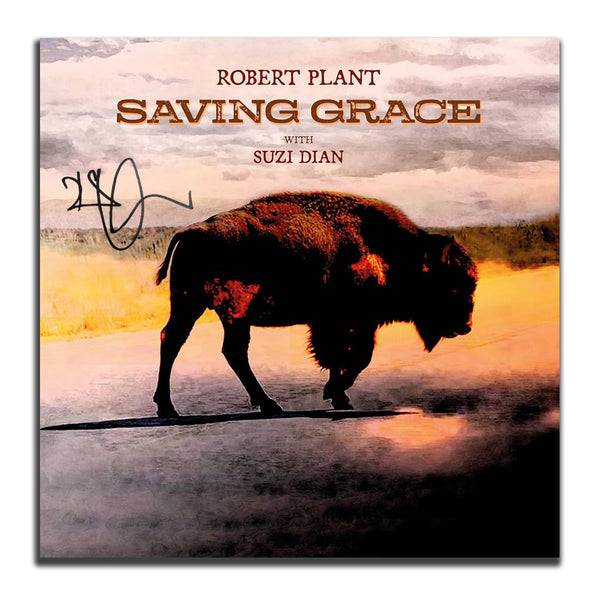 Robert Plant signed Saving Grace vinyl record cover