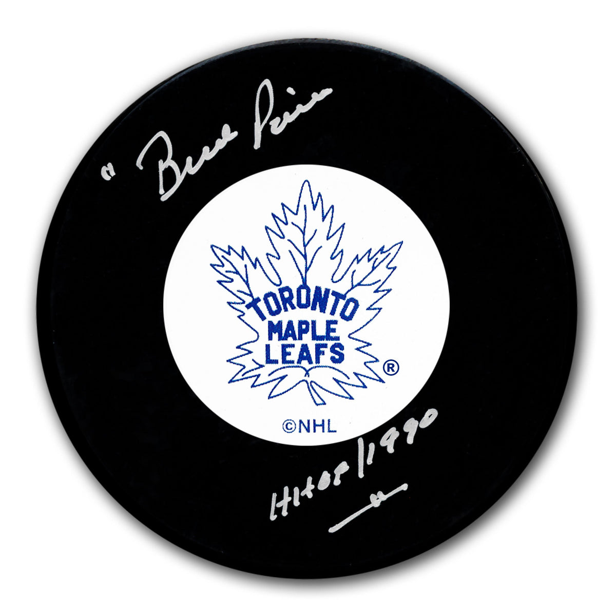 Bud Poile Toronto Maple Leafs HOF Original 6 Autographed Puck - Sport Authentix Inc