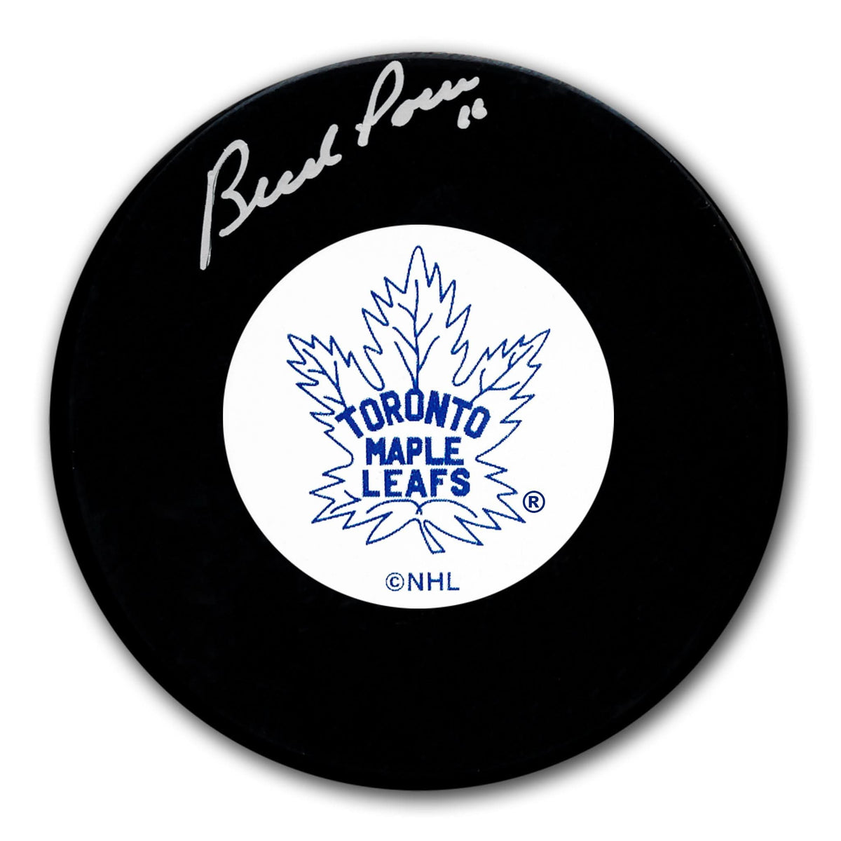 Authentic Bud Poile Toronto Maple Leafs Original 6 Autographed Puck - SportAuthentix