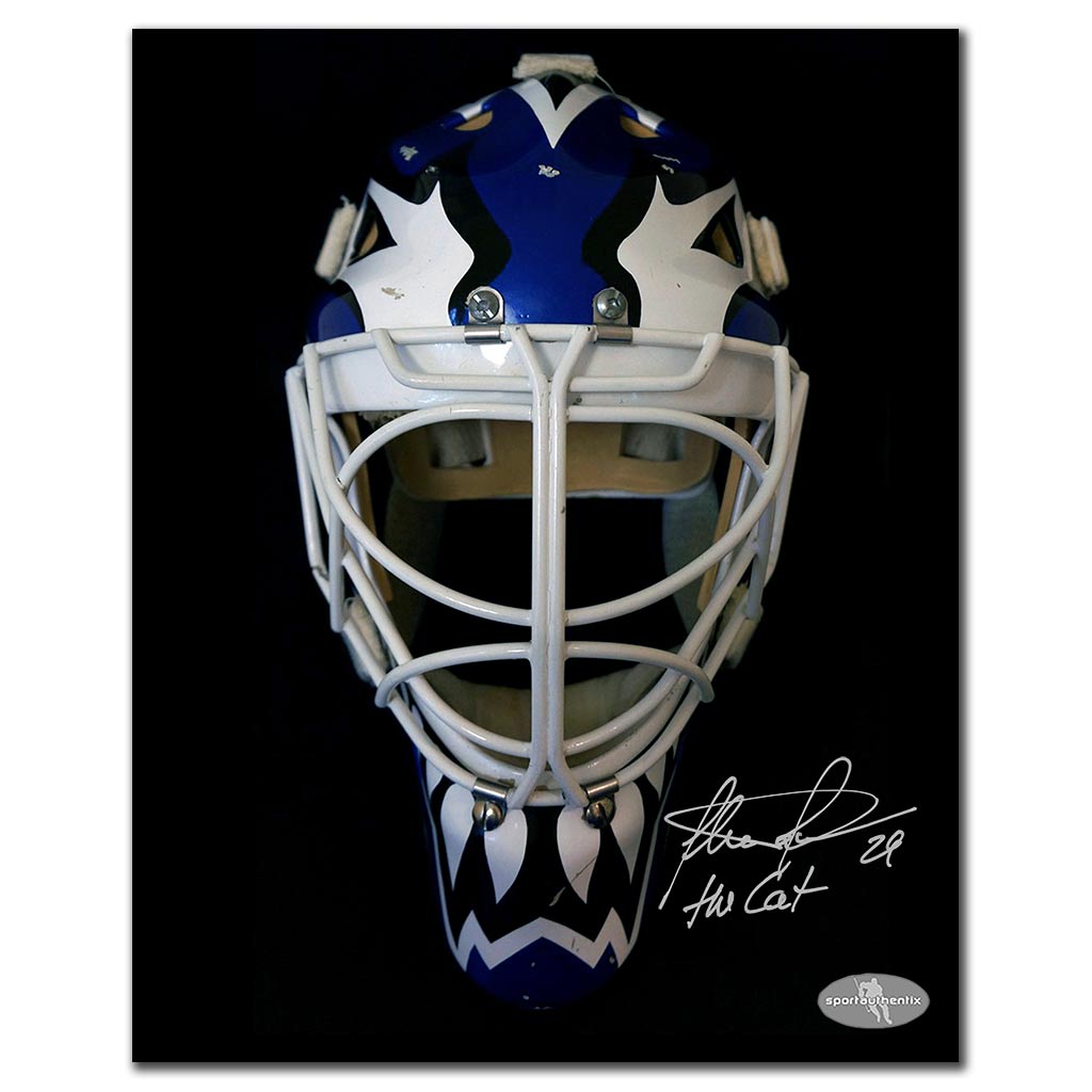 Felix Potvin autographed Toronto Maple Leafs 8x10 photo featuring his goalie mask