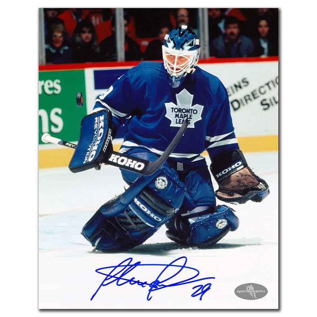 Authentic Felix Potvin Toronto Maple Leafs BIG SAVE Autographed 8x10 - SportAuthentix