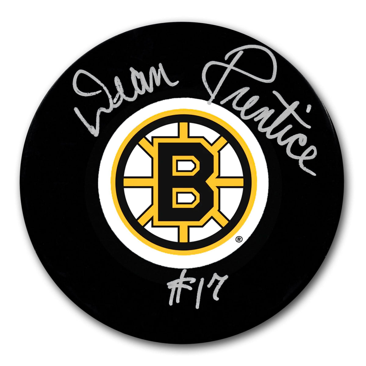 Authentic Dean Prentice Boston Bruins Autographed Puck - SportAuthentix