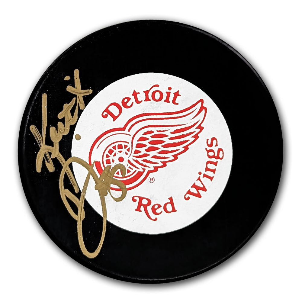 Rondelle autographiée des Red Wings de Detroit Keith Primeau