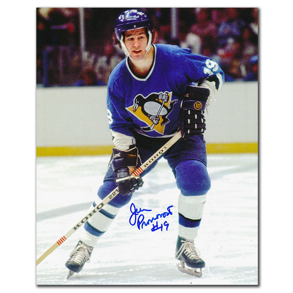 Jean Pronovost Penguins de Pittsburgh ACTION autographié 8x10