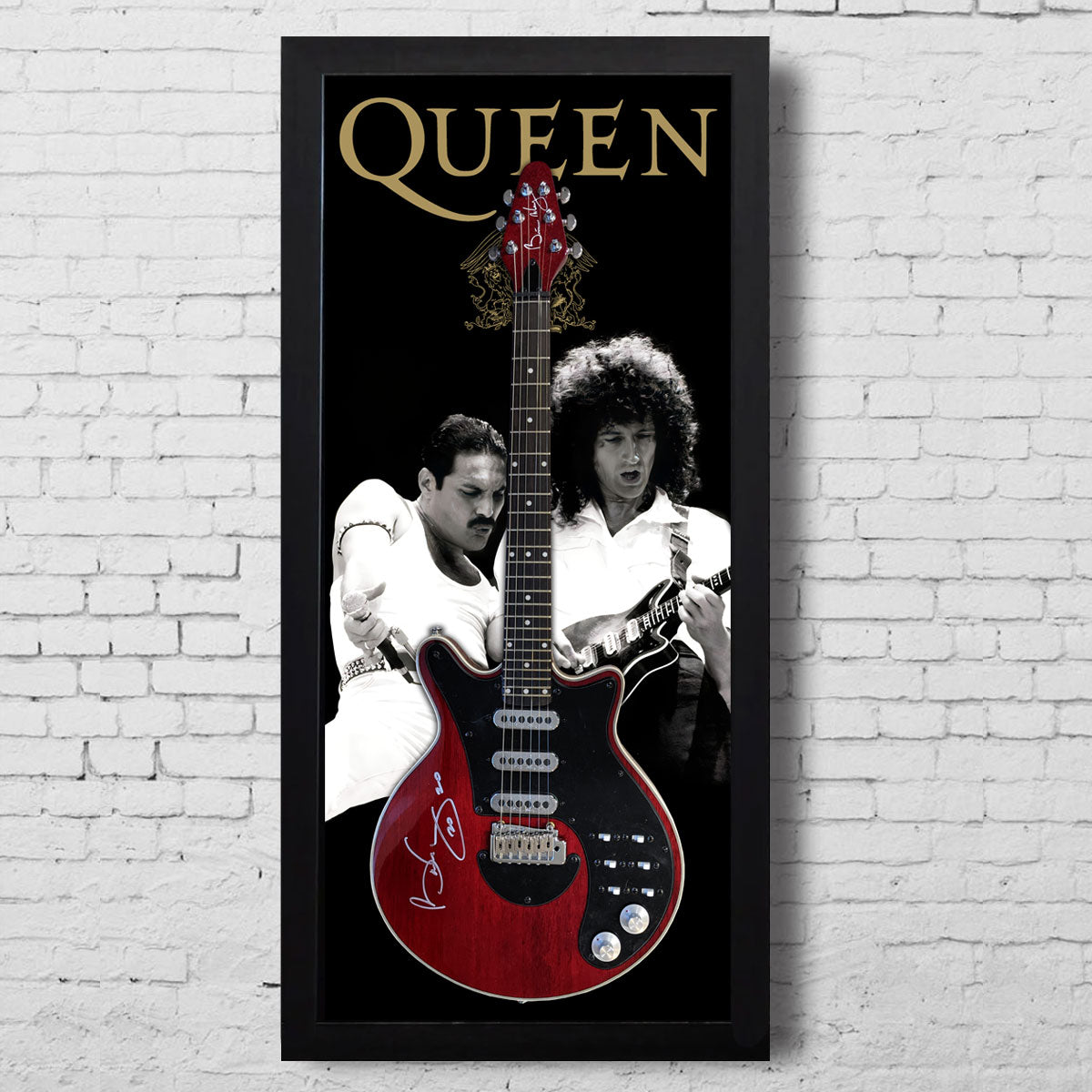 Brian May Queen Réplique signée RED SPECIAL Guitare électrique encadrée dédicacée