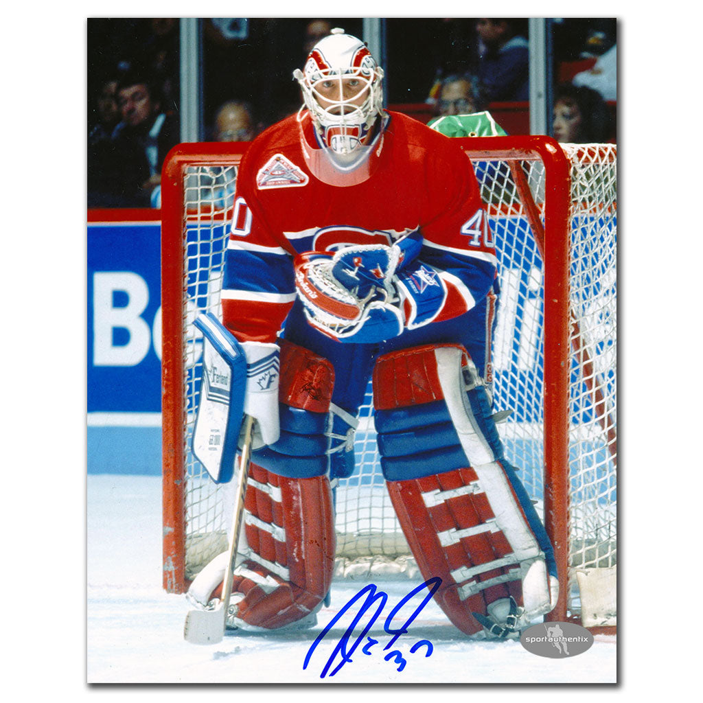 André Racicot Canadiens de Montréal ACTION Autographié 8x10