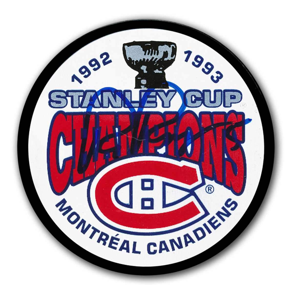 Rob Ramage Montreal Canadiens 1993 Stanley Cup Champions Autographed Puck - Sport Authentix Inc